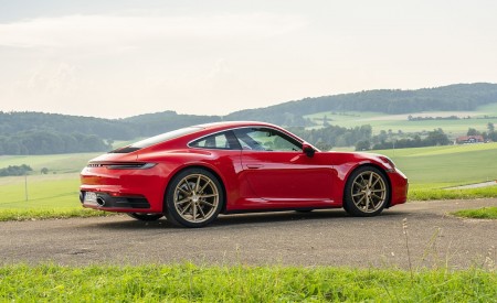 2020 Porsche 911 Carrera Coupe (Color: Guards Red) Rear Three-Quarter Wallpapers 450x275 (41)
