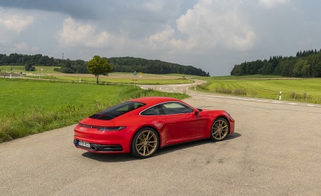 2020 Porsche 911 Carrera Coupe (Color: Guards Red) Rear Three-Quarter Wallpapers 450x275 (20)