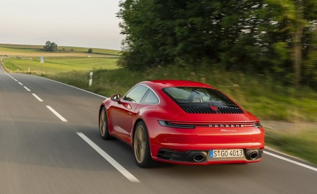 2020 Porsche 911 Carrera Coupe (Color: Guards Red) Rear Three-Quarter Wallpapers 450x275 (11)