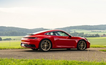 2020 Porsche 911 Carrera Coupe (Color: Guards Red) Rear Three-Quarter Wallpapers 450x275 (44)
