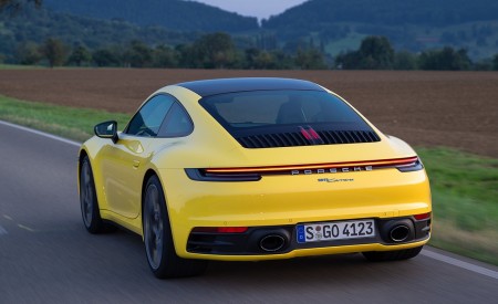 2020 Porsche 911 Carrera Coupe (Color: Racing Yellow) Rear Three-Quarter Wallpapers 450x275 (81)