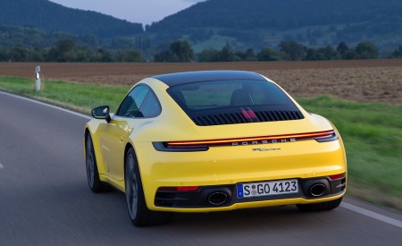 2020 Porsche 911 Carrera Coupe (Color: Racing Yellow) Rear Wallpapers 450x275 (83)