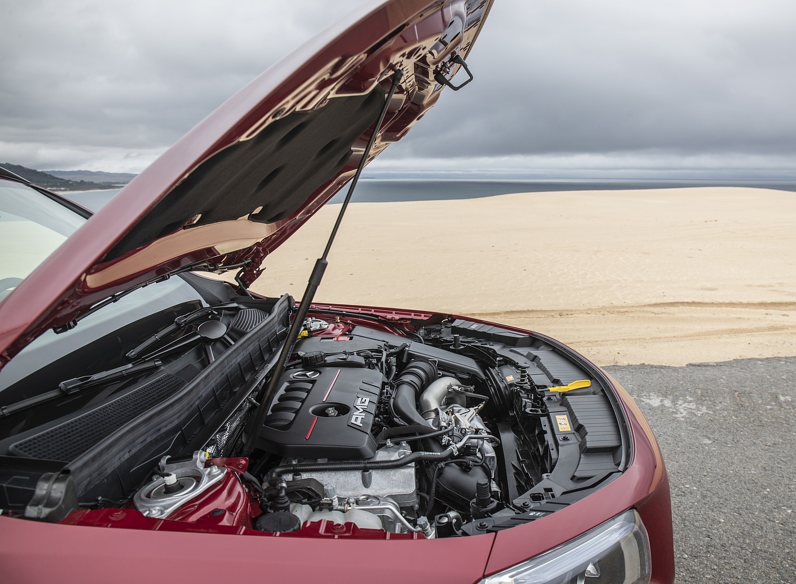 2021 Mercedes-AMG GLB 35 4MATIC (Color: Designo Patagonia Red Metallic) Engine Wallpapers #51 of 95