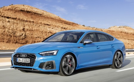 2020 Audi S5 Sportback TDI (Color: Turbo Blue) Front Three-Quarter Wallpapers 450x275 (4)
