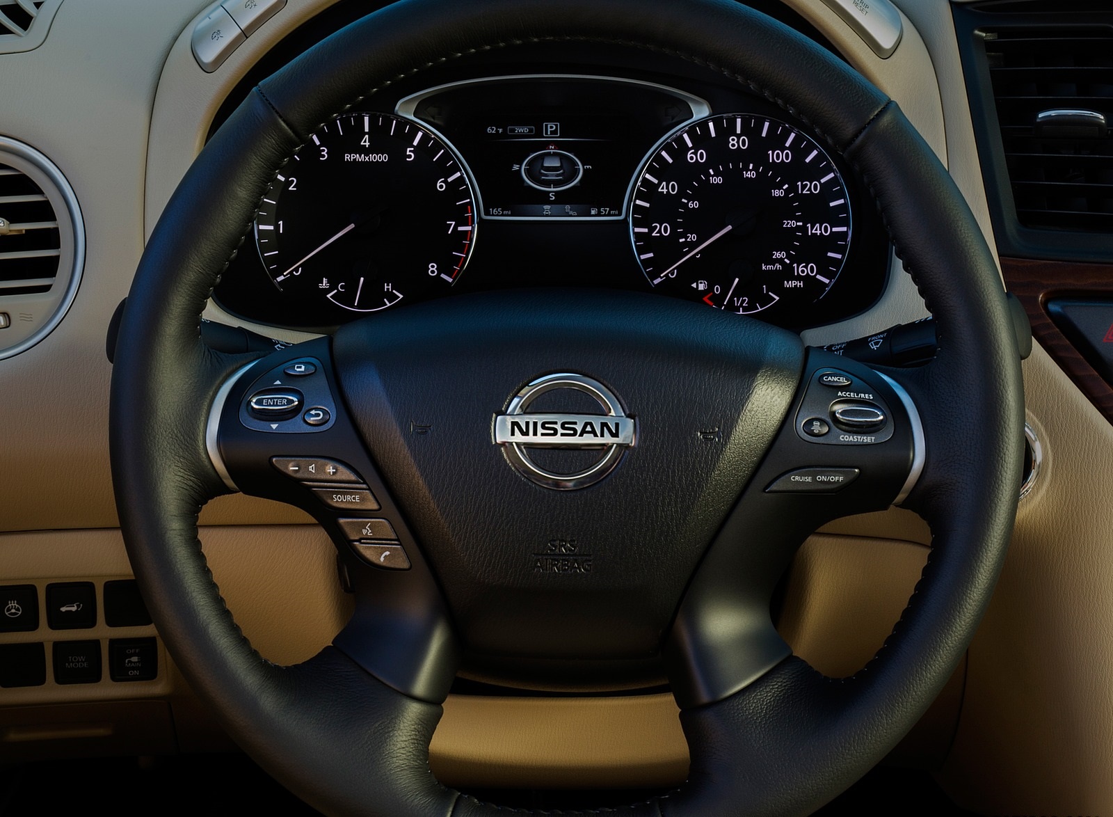 2020 Nissan Pathfinder Platinum 4WD Interior Steering Wheel Wallpapers (12)