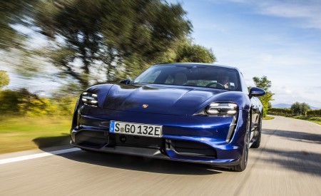 2020 Porsche Taycan Turbo (Color: Gentian Blue Metallic) Front Wallpapers 450x275 (6)