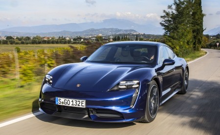 2020 Porsche Taycan Turbo (Color: Gentian Blue Metallic) Front Wallpapers 450x275 (7)