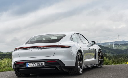 2020 Porsche Taycan Turbo S (Color: Carrara White Metallic) Rear Wallpapers 450x275 (46)