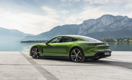 2020 Porsche Taycan Turbo S (Color: Mamba Green Metallic) Rear Three-Quarter Wallpapers 450x275 (14)