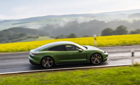 2020 Porsche Taycan Turbo S (Color: Mamba Green Metallic) Side Wallpapers 450x275 (7)