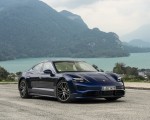 2020 Porsche Taycan Turbo S (Color: Night Blue Metallic) Front Three-Quarter Wallpapers 150x120