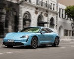 2020 Porsche Taycan 4S (Color: Frozen Blue Metallic) Front Three-Quarter Wallpapers 150x120