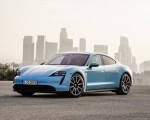 2020 Porsche Taycan 4S (Color: Frozen Blue Metallic) Front Three-Quarter Wallpapers 150x120
