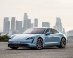 2020 Porsche Taycan 4S (Color: Frozen Blue Metallic) Front Three-Quarter Wallpapers 150x120