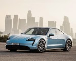 2020 Porsche Taycan 4S (Color: Frozen Blue Metallic) Front Three-Quarter Wallpapers 150x120