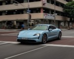 2020 Porsche Taycan 4S (Color: Frozen Blue Metallic) Front Three-Quarter Wallpapers 150x120