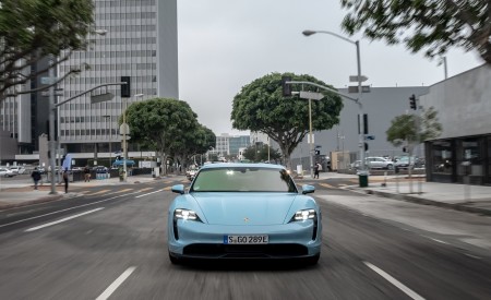 2020 Porsche Taycan 4S (Color: Frozen Blue Metallic) Front Wallpapers 450x275 (66)