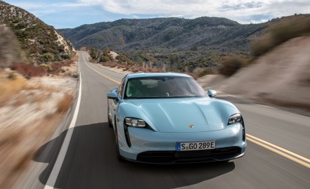 2020 Porsche Taycan 4S (Color: Frozen Blue Metallic) Front Wallpapers 450x275 (56)