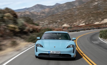 2020 Porsche Taycan 4S (Color: Frozen Blue Metallic) Front Wallpapers 450x275 (44)