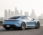 2020 Porsche Taycan 4S (Color: Frozen Blue Metallic) Rear Three-Quarter Wallpapers 150x120