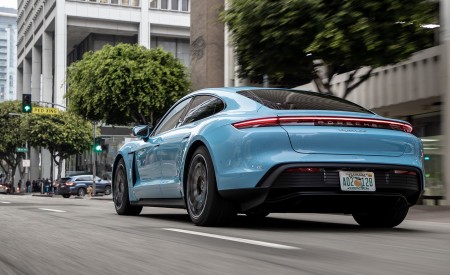 2020 Porsche Taycan 4S (Color: Frozen Blue Metallic) Rear Wallpapers 450x275 (70)