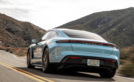 2020 Porsche Taycan 4S (Color: Frozen Blue Metallic) Rear Wallpapers 450x275 (72)