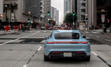 2020 Porsche Taycan 4S (Color: Frozen Blue Metallic) Rear Wallpapers 450x275 (73)