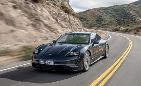 2020 Porsche Taycan 4S (Color: Volcano Grey Metallic) Front Three-Quarter Wallpapers 450x275 (2)