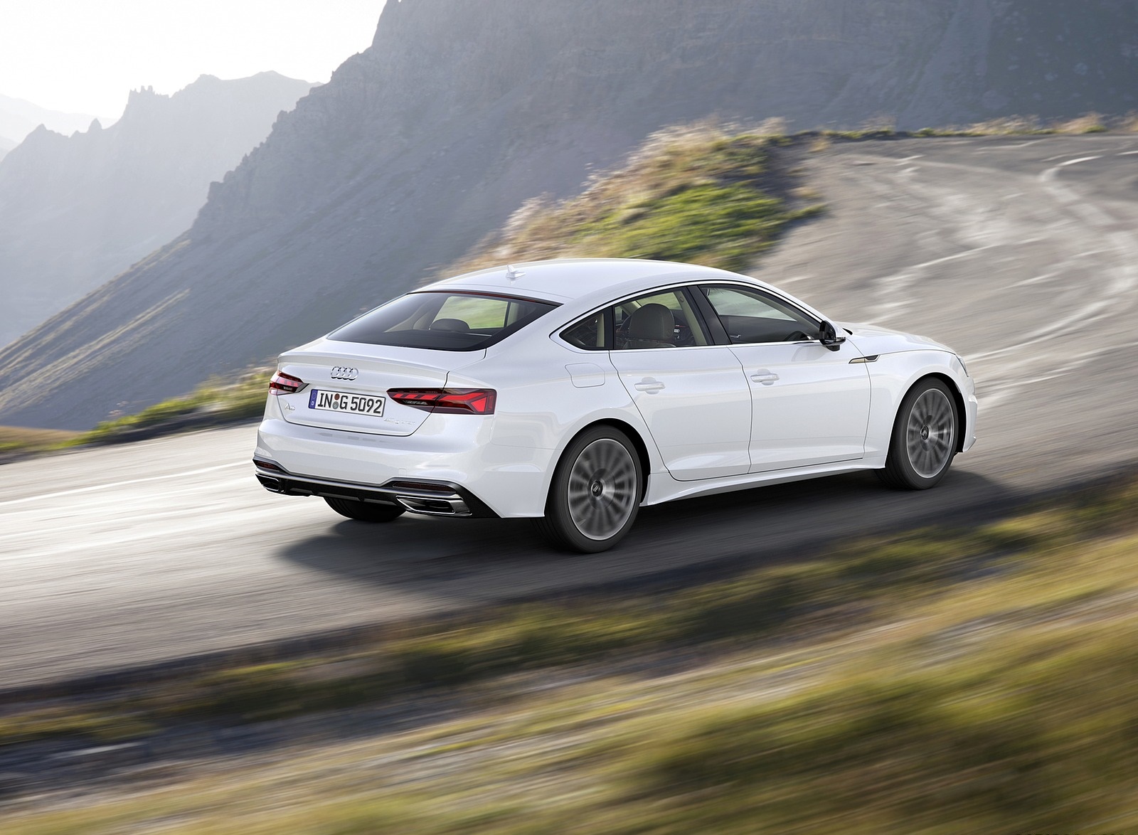 2020 Audi A5 Sportback g-tron (Color: Glacier White) Rear Three-Quarter Wallpapers #2 of 10