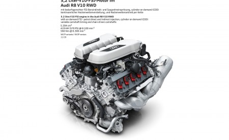 2020 Audi R8 V10 RWD 5.2 litre V10 FSI engine in the Audi R8 V10 RWD Wallpapers 450x275 (151)