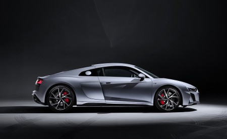 2020 Audi R8 V10 RWD Coupe (Color: Florett Silver) Side Wallpapers 450x275 (146)