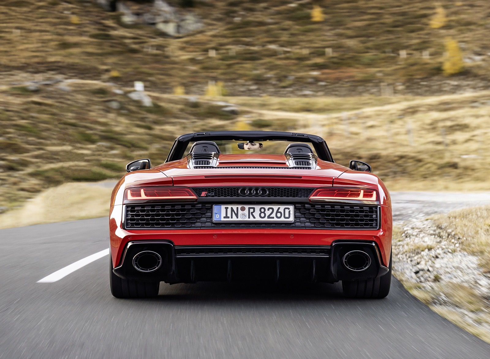 2020 Audi R8 V10 RWD Spyder (Color: Tango Red) Rear Wallpapers (6)