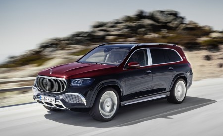 2021 Mercedes-Maybach GLS 600 (Color: Rubellite Red or Obsidian Black) Front Three-Quarter Wallpapers 450x275 (83)