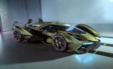 2019 Lamborghini Lambo V12 Vision Gran Turismo Front Three-Quarter Wallpapers 450x275 (2)