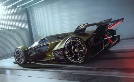 2019 Lamborghini Lambo V12 Vision Gran Turismo Rear Three-Quarter Wallpapers 450x275 (6)