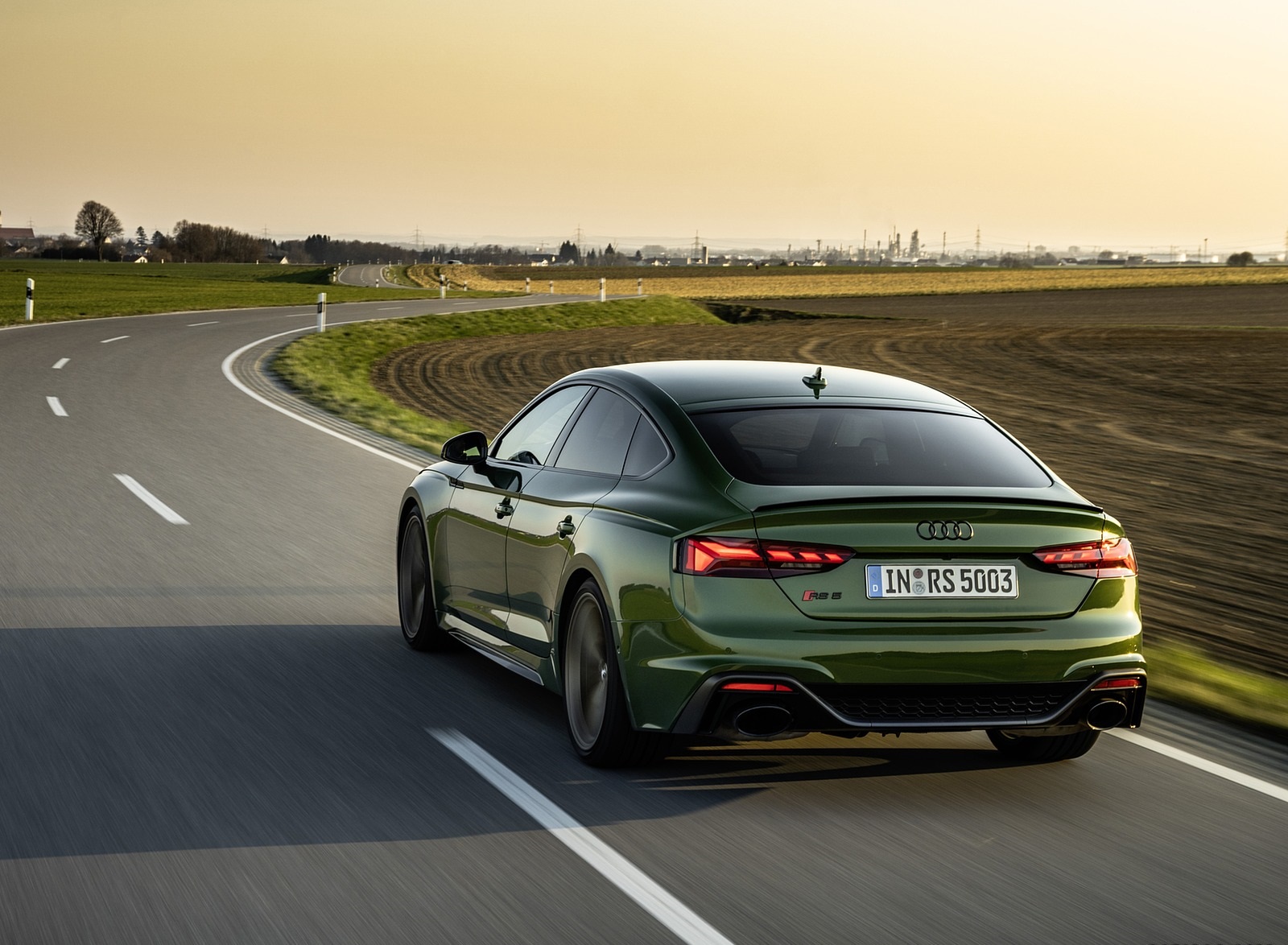 2020 Audi RS 5 Sportback (Color: Sonoma Green) Rear Three-Quarter Wallpapers (7)