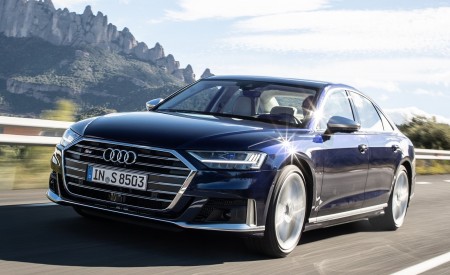 2020 Audi S8 (Color: Navarra Blue) Front Three-Quarter Wallpapers 450x275 (101)