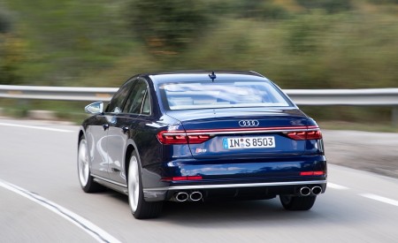 2020 Audi S8 (Color: Navarra Blue) Rear Wallpapers 450x275 (118)