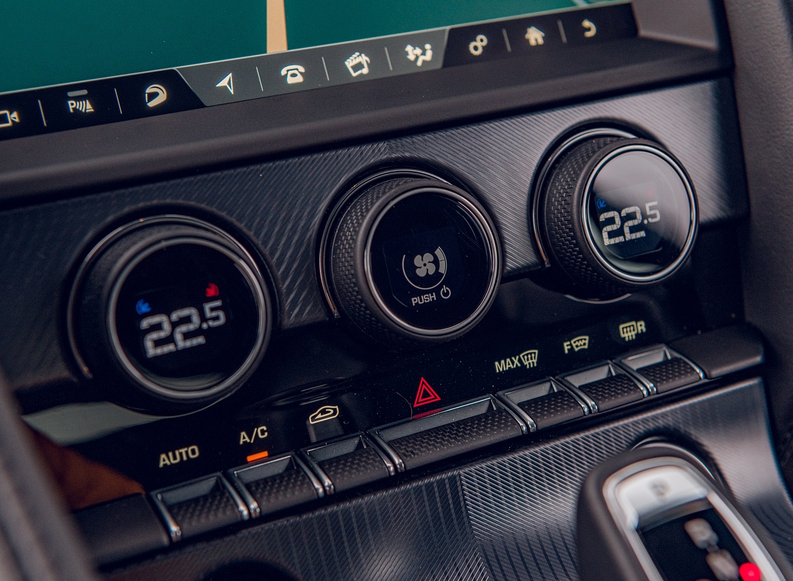 2021 Jaguar F-TYPE Coupe R-Dynamic P450 AWD (Color: Eiger Grey) Central Console Wallpapers #53 of 143