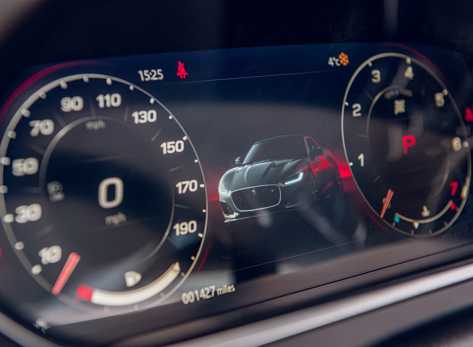 2021 Jaguar F-TYPE Coupe R-Dynamic P450 AWD (Color: Eiger Grey) Digital Instrument Cluster Wallpapers #50 of 143