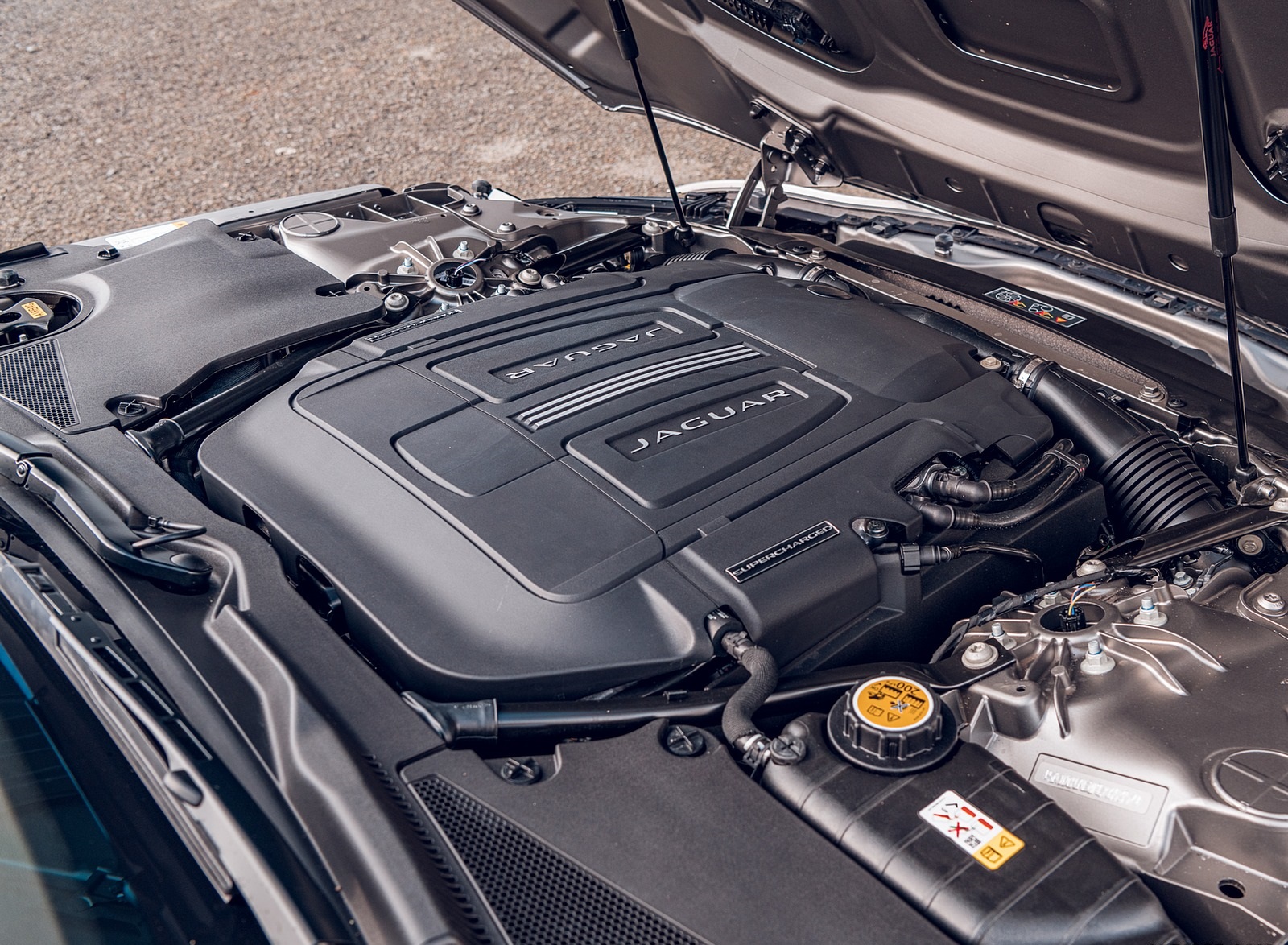 2021 Jaguar F-TYPE Coupe R-Dynamic P450 AWD (Color: Eiger Grey) Engine Wallpapers #38 of 143