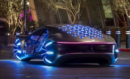 2020 Mercedes-Benz VISION AVTR Concept in Las Vegas Rear Three-Quarter Wallpapers 450x275 (8)