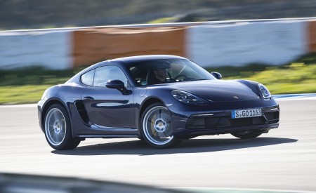 2020 Porsche 718 Cayman GTS 4.0 (Color: Gentian Blue Metallic) Front Three-Quarter Wallpapers 450x275 (148)