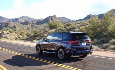2020 BMW X5 M Competition (Color: Tanzanit Blue Metallic; US-Spec) Rear Three-Quarter Wallpapers 450x275 (33)