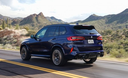 2020 BMW X5 M Competition (Color: Tanzanit Blue Metallic; US-Spec) Rear Three-Quarter Wallpapers 450x275 (34)