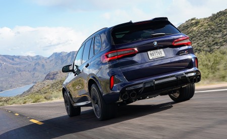 2020 BMW X5 M Competition (Color: Tanzanit Blue Metallic; US-Spec) Rear Three-Quarter Wallpapers 450x275 (35)