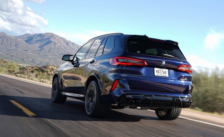 2020 BMW X5 M Competition (Color: Tanzanit Blue Metallic; US-Spec) Rear Three-Quarter Wallpapers 450x275 (28)