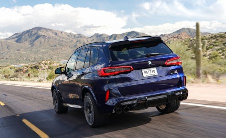 2020 BMW X5 M Competition (Color: Tanzanit Blue Metallic; US-Spec) Rear Three-Quarter Wallpapers 450x275 (36)