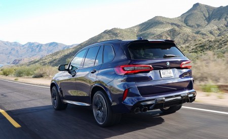 2020 BMW X5 M Competition (Color: Tanzanit Blue Metallic; US-Spec) Rear Three-Quarter Wallpapers 450x275 (29)