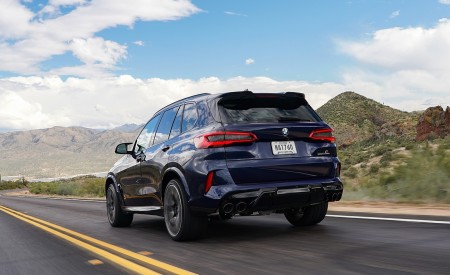 2020 BMW X5 M Competition (Color: Tanzanit Blue Metallic; US-Spec) Rear Three-Quarter Wallpapers 450x275 (30)